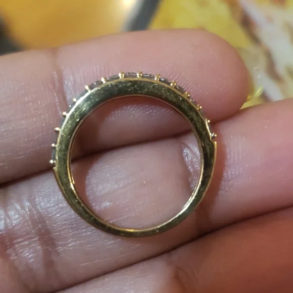 AUTH YG DIAMOND RING